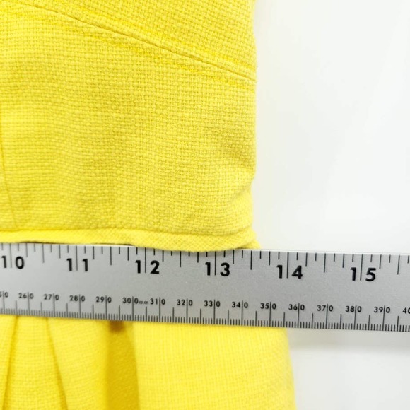 J Crew Factory Yellow Canary Textured Cotton Dress Pockets Lined 2 - Picture 12 of 14
